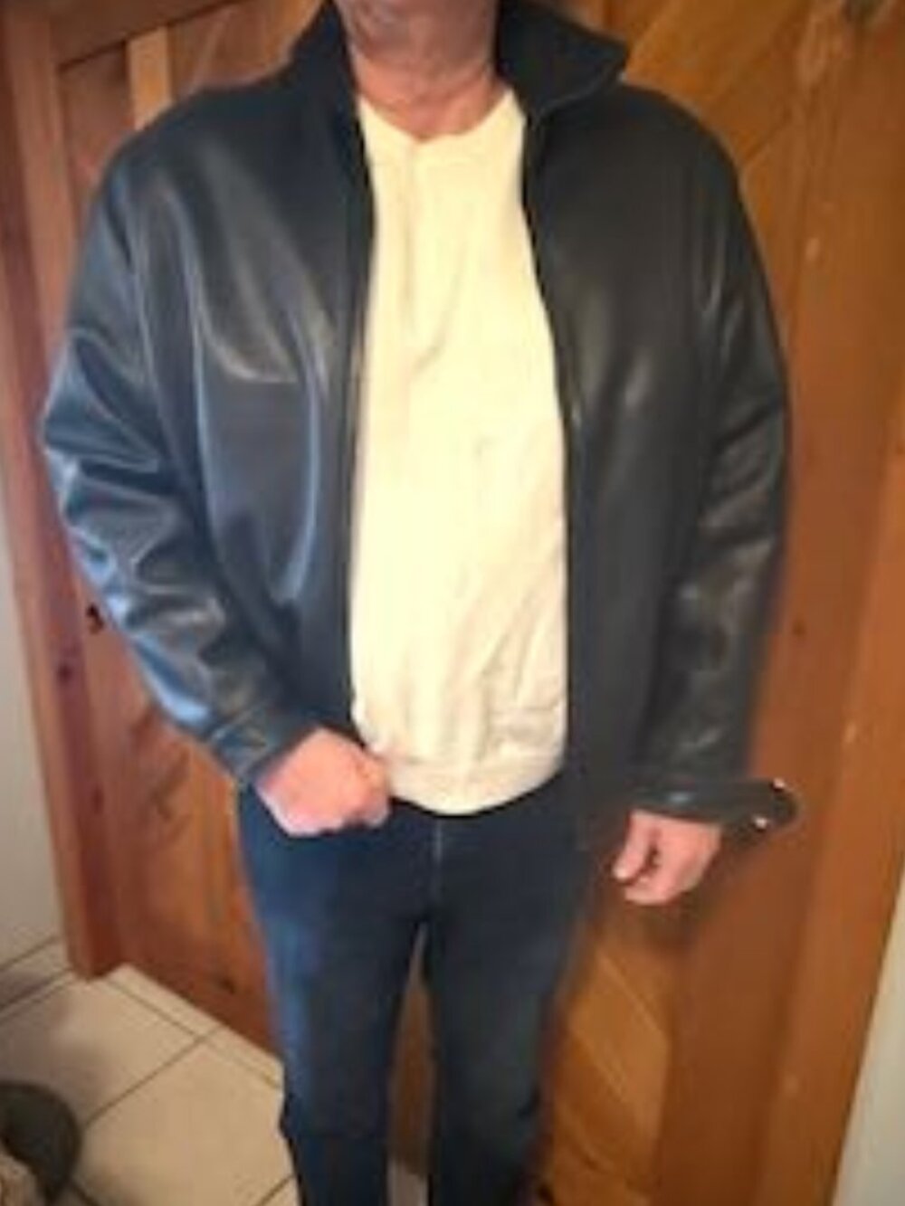 Vintage Andrew Marc Leather Bomber Jacket
